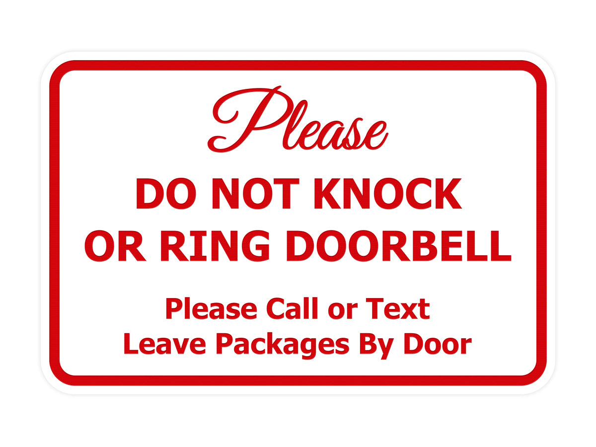 Signs ByLITA Classic Framed DO NOT KNOCK OR RING DOORBELL