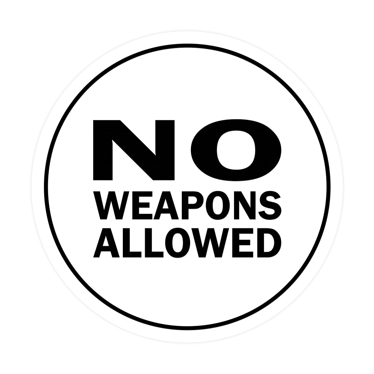 Signs ByLITA Circle No Weapons Allowed Sign