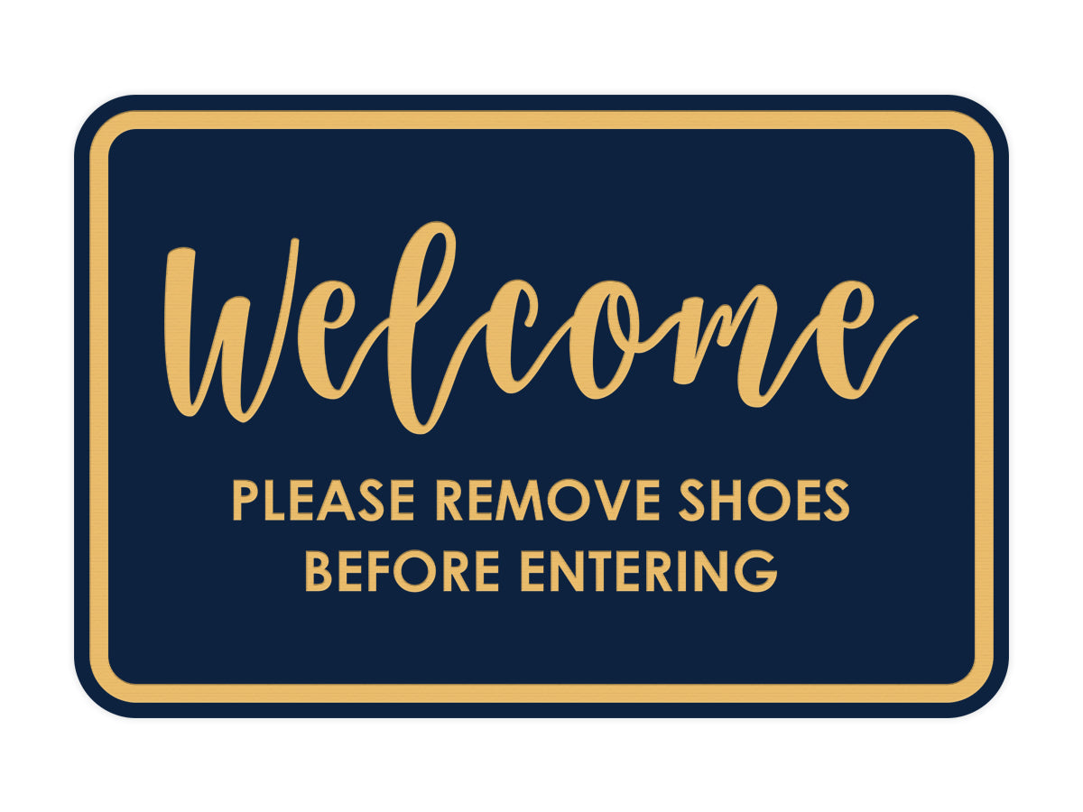 Signs ByLITA Classic Framed Welcome please remove shoes before entering