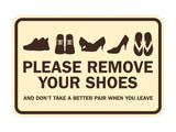 Signs ByLITA Classic Framed Please Remove Your Shoes Sign