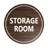 Walnut Signs ByLITA Circle Storage Room Sign