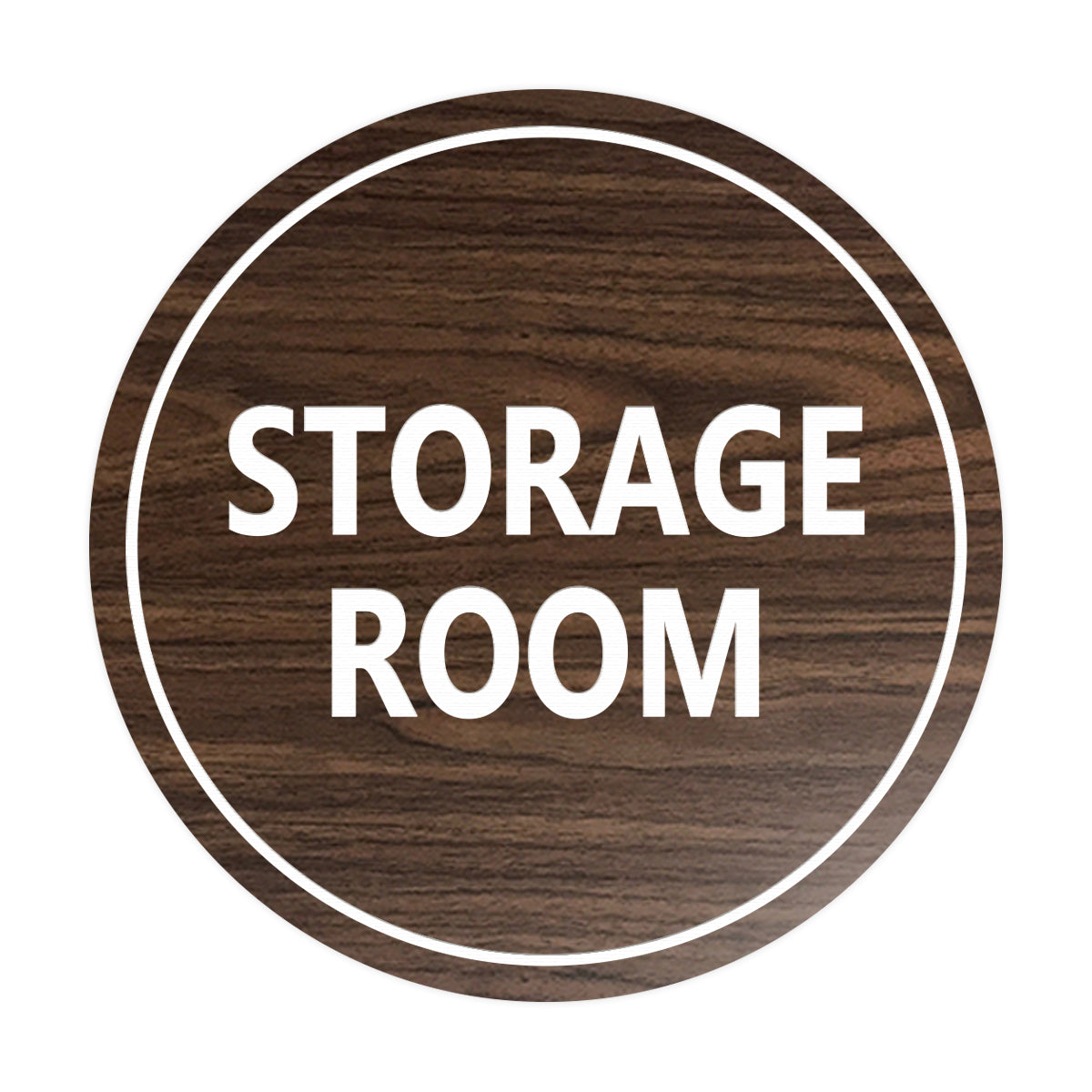 Walnut Signs ByLITA Circle Storage Room Sign
