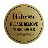 Signs ByLITA Circle Welcome Please Remove Your Shoes Sign