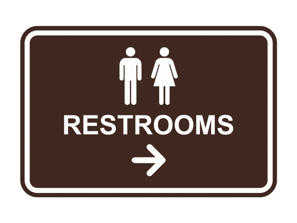 Signs ByLITA Classic Framed Restrooms Right Arrow Sign