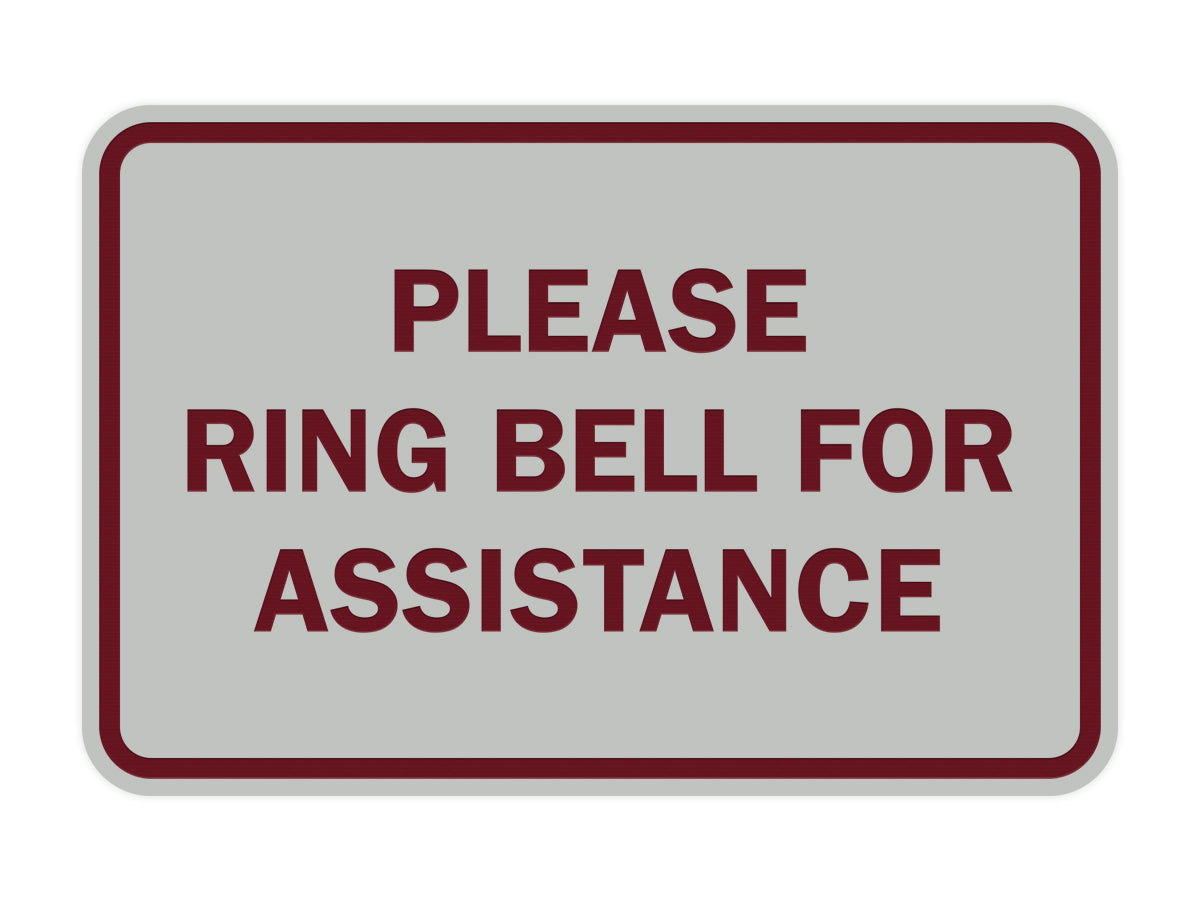 Signs ByLITA Classic Framed Please Ring Bell For Assistance Sign