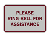 Signs ByLITA Classic Framed Please Ring Bell For Assistance Sign