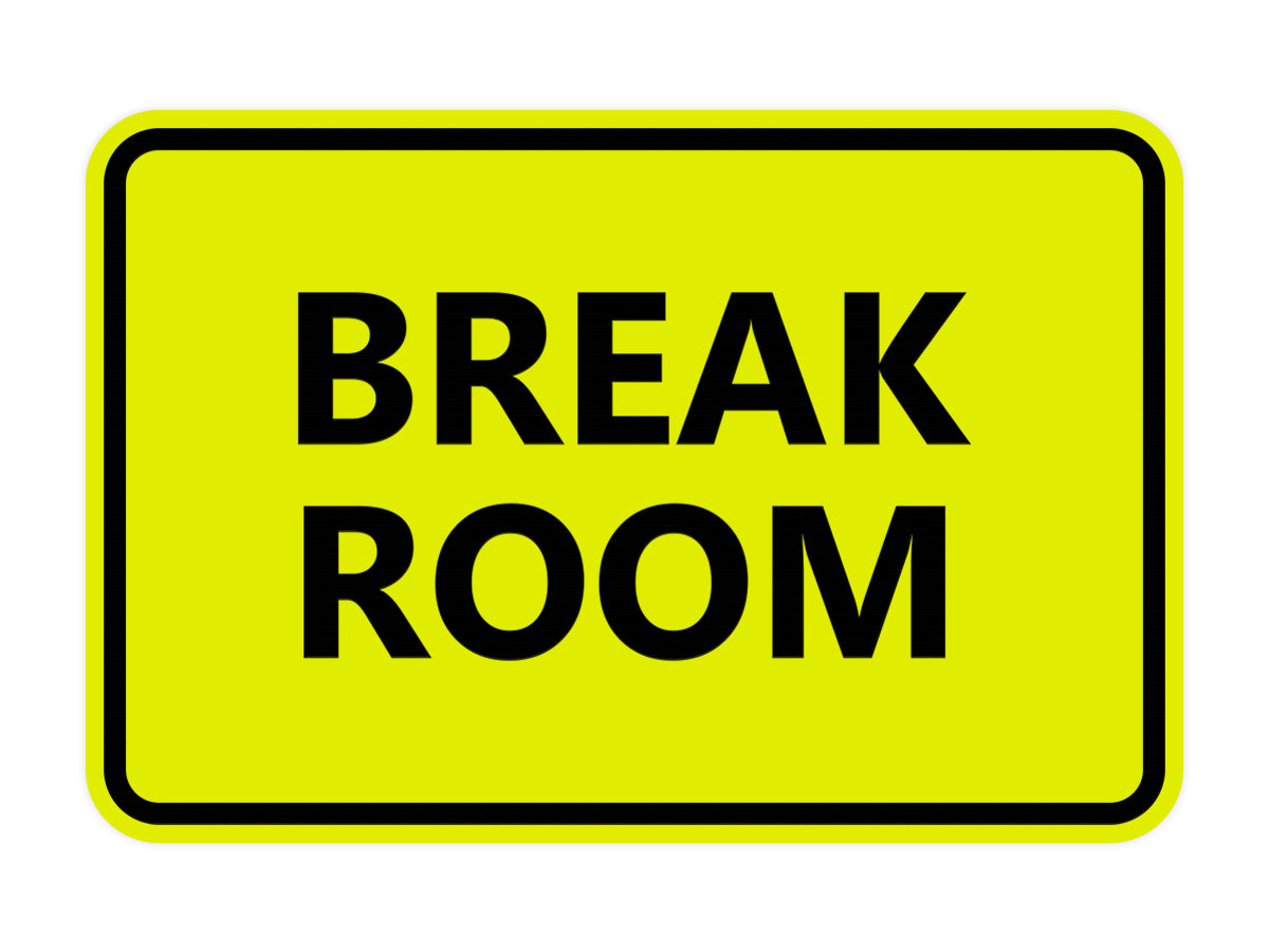 Signs ByLITA Classic Framed Break Room Sign