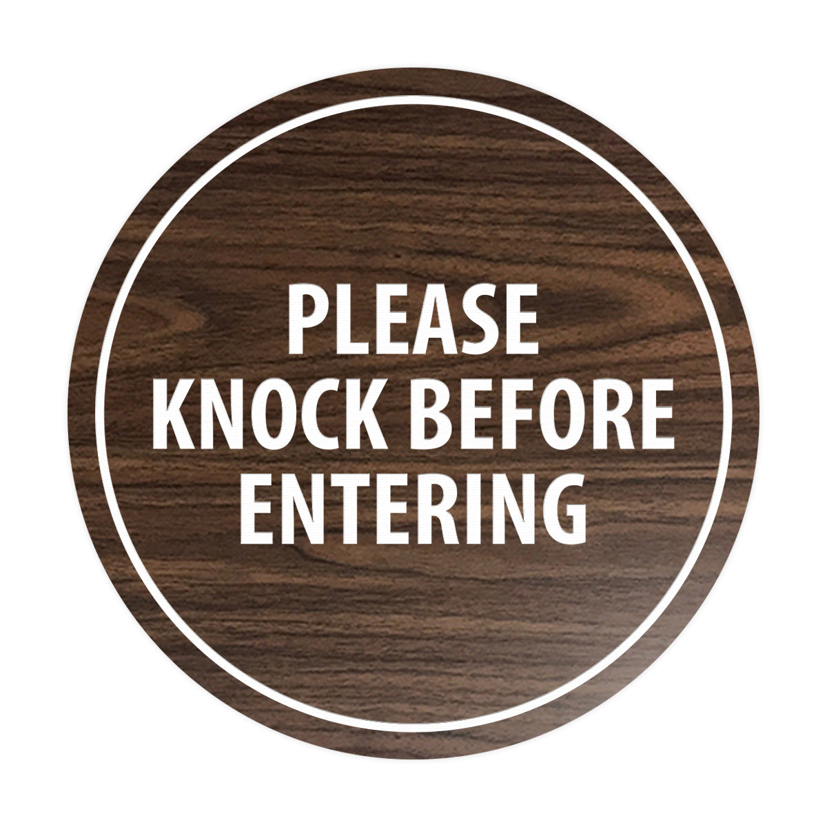 Signs ByLITA Circle Please Knock Before Entering Sign