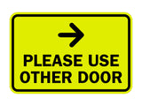 Signs ByLITA Classic Framed Please Use Other Door Right Arrow Sign