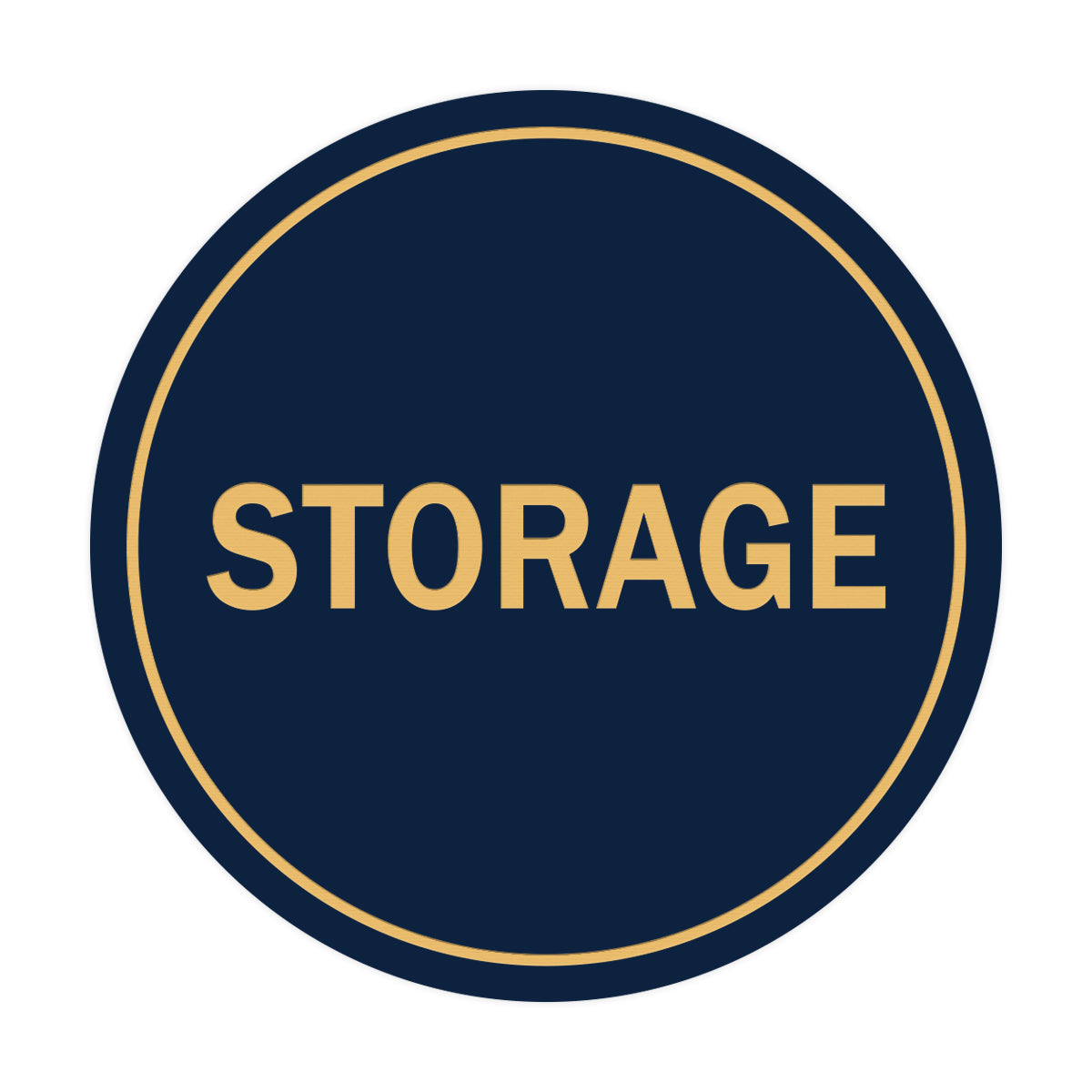 Navy Blue / Gold Signs ByLITA Circle Storage Sign