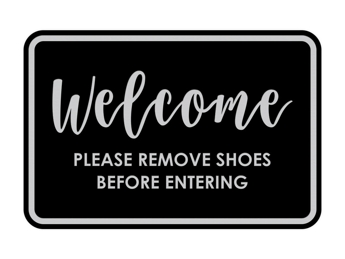 Signs ByLITA Classic Framed Welcome please remove shoes before entering