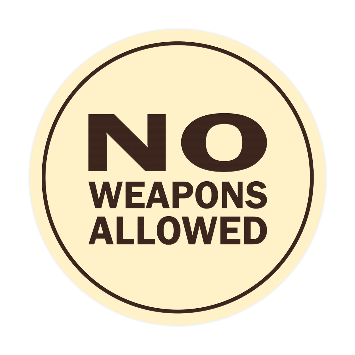 Signs ByLITA Circle No Weapons Allowed Sign