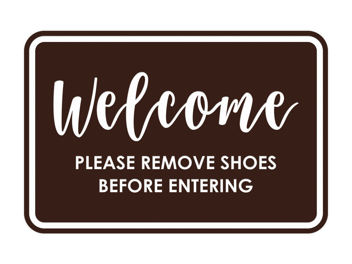 Signs ByLITA Classic Framed Welcome please remove shoes before entering