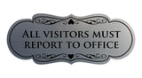 Signs ByLITA Designer All Visitors Must Report to Office Sign