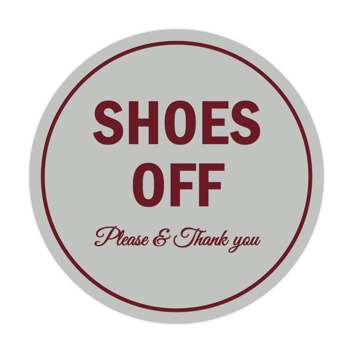 Signs ByLITA Circle Shoes off Please Thank you Sign