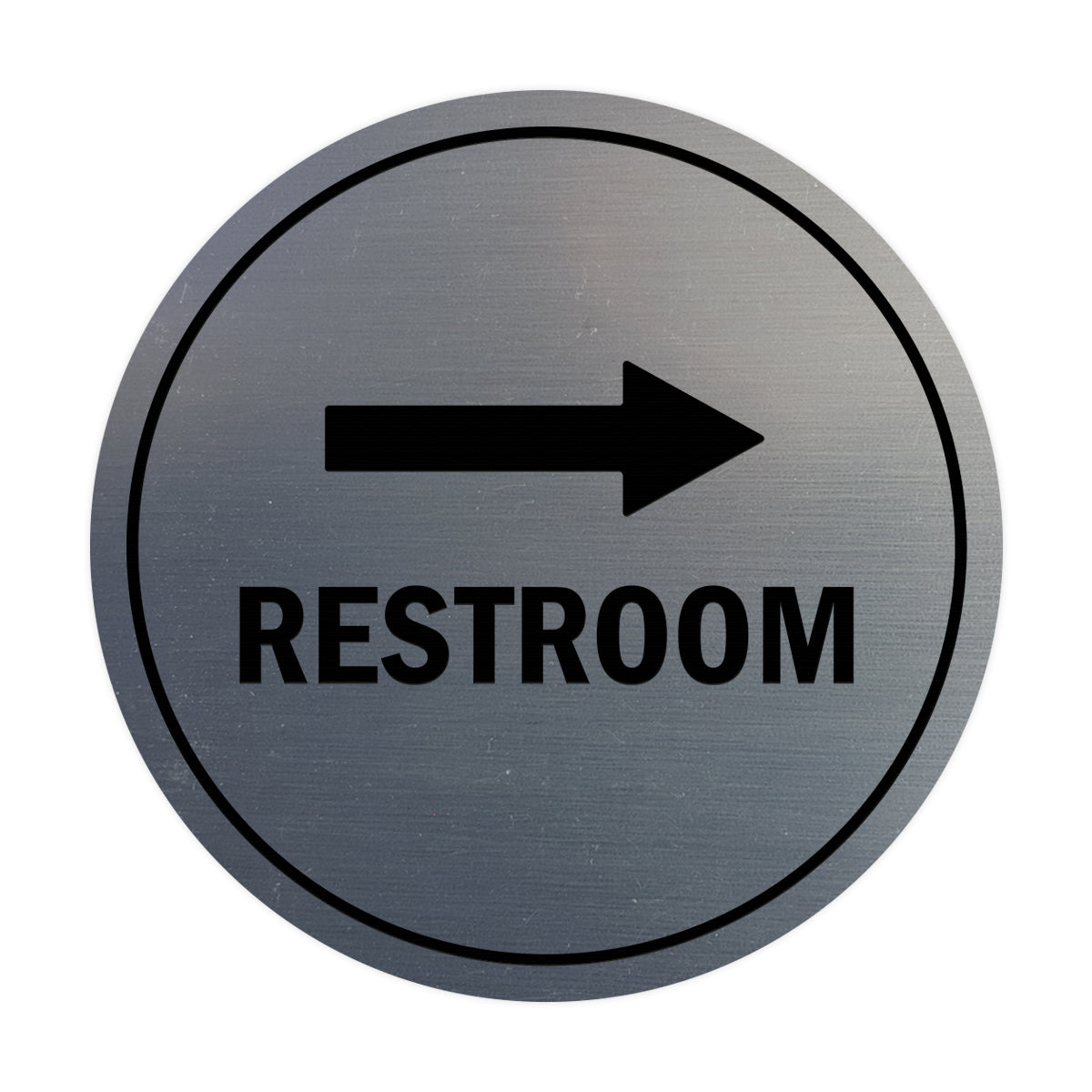 Signs ByLITA Circle Restroom Right Arrow Sign