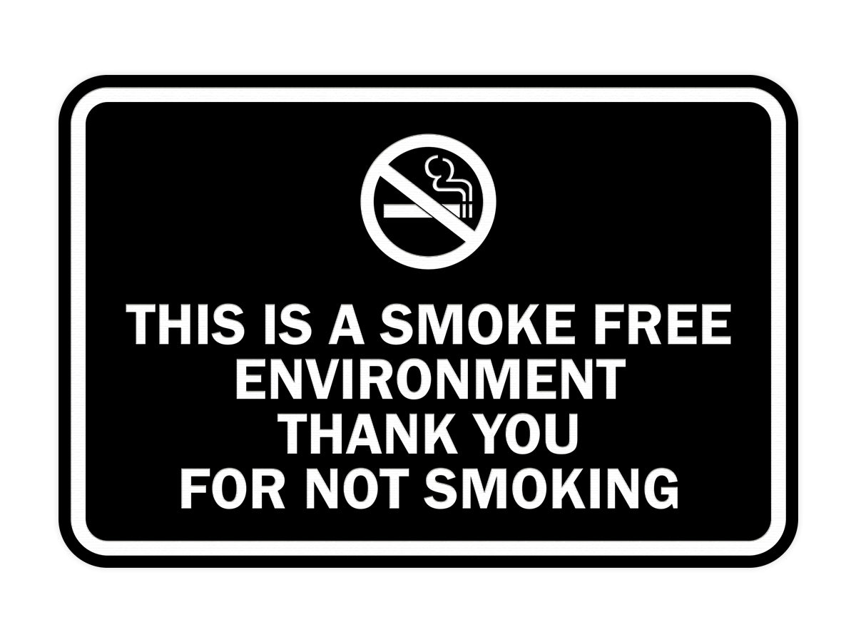 Signs ByLITA Classic Framed This is a Smoke Free Env Thank you for not smoking Sign