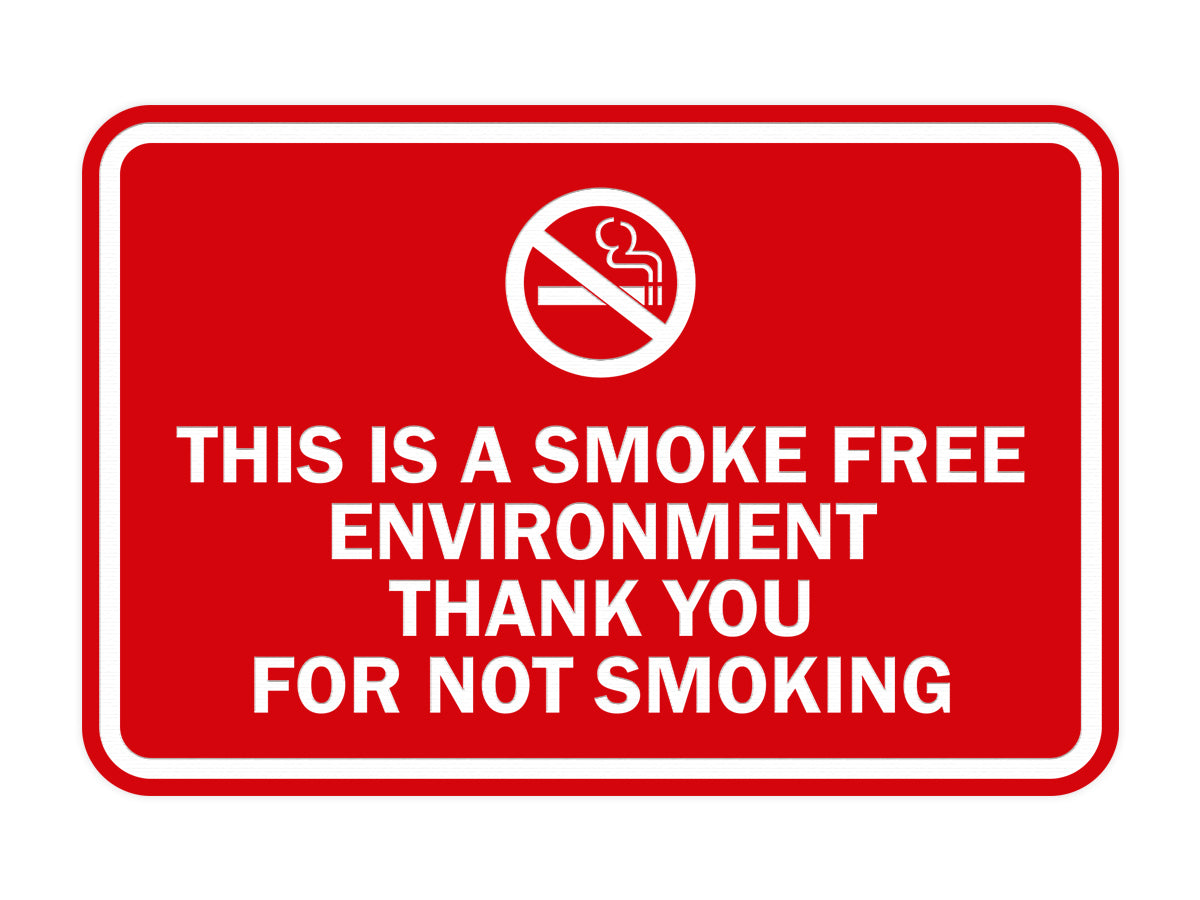 Signs ByLITA Classic Framed This is a Smoke Free Env Thank you for not smoking Sign