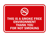 Signs ByLITA Classic Framed This is a Smoke Free Env Thank you for not smoking Sign