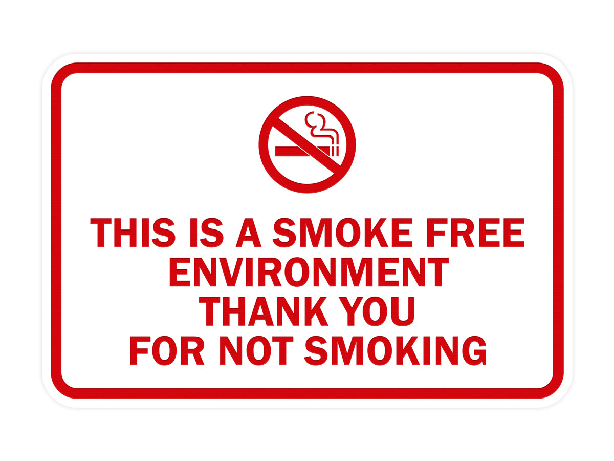 Signs ByLITA Classic Framed This is a Smoke Free Env Thank you for not smoking Sign