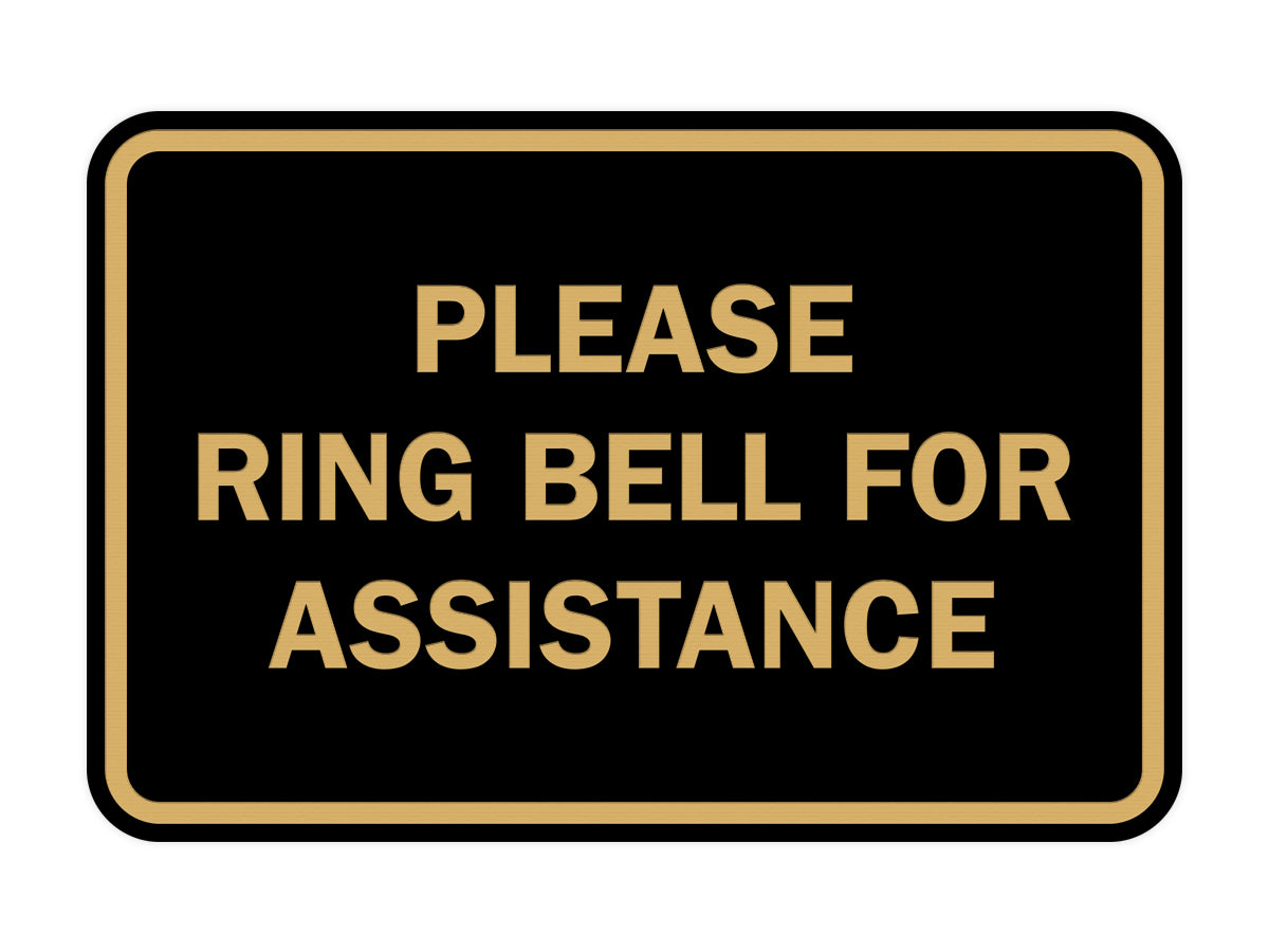 Signs ByLITA Classic Framed Please Ring Bell For Assistance Sign