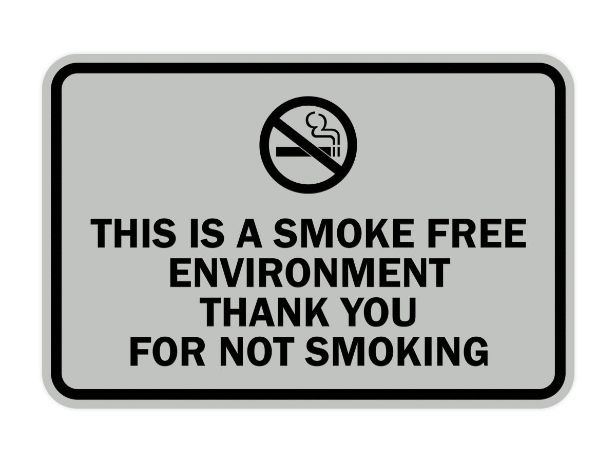 Signs ByLITA Classic Framed This is a Smoke Free Env Thank you for not smoking Sign