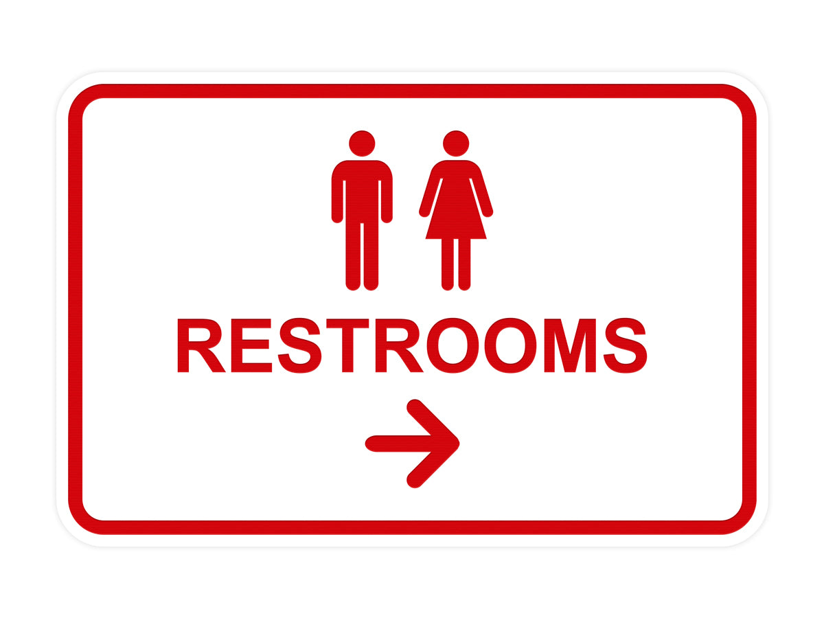 Signs ByLITA Classic Framed Restrooms Right Arrow Sign
