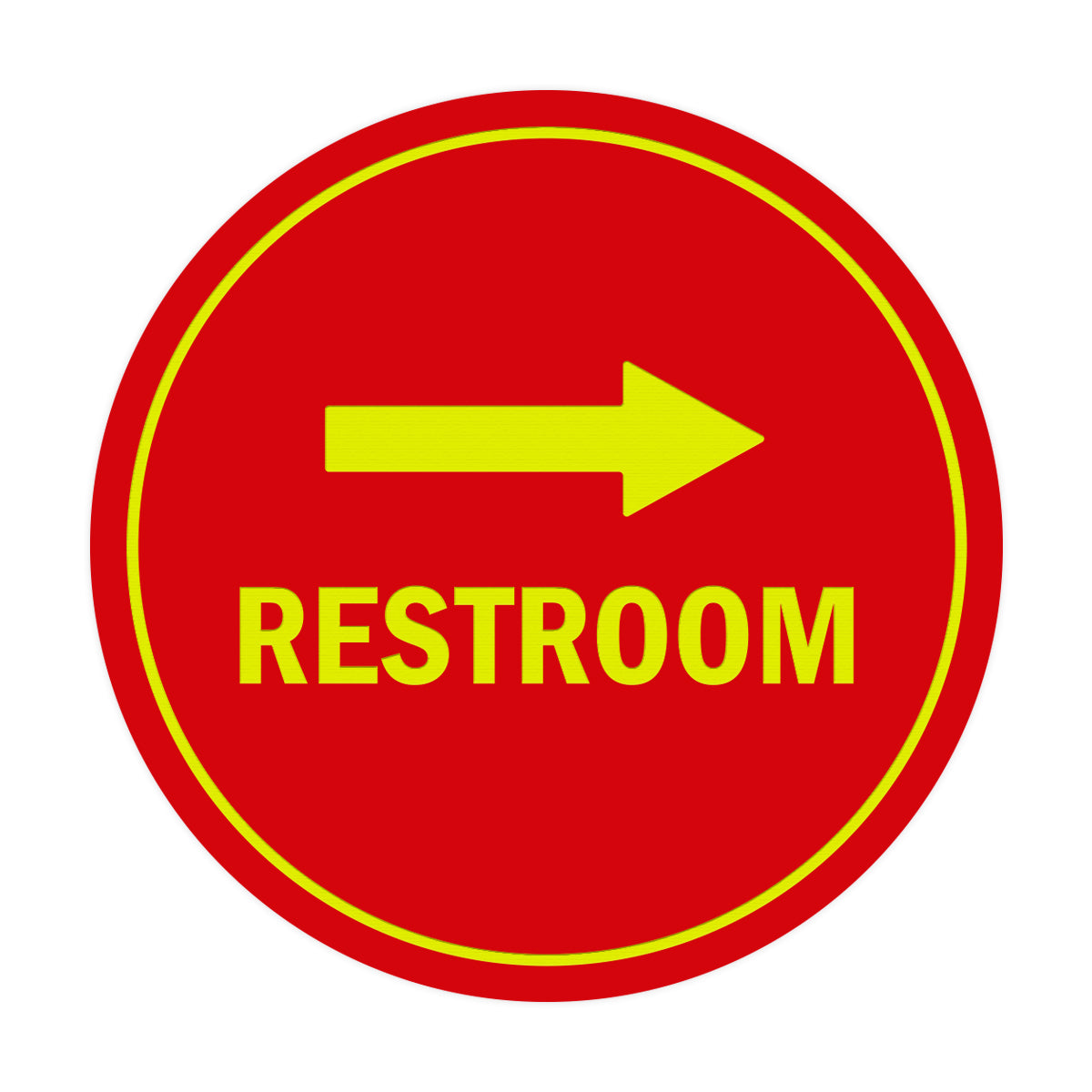 Signs ByLITA Circle Restroom Right Arrow Sign