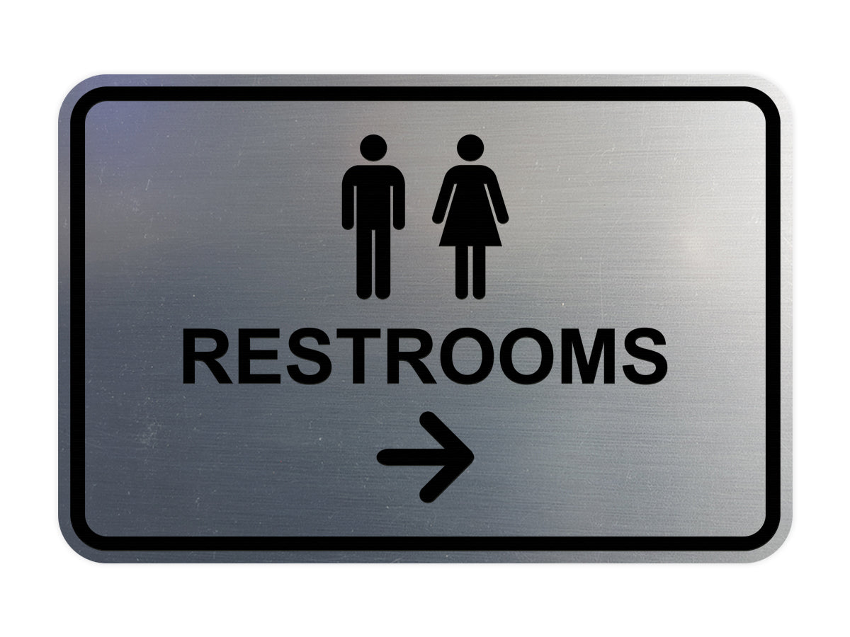 Signs ByLITA Classic Framed Restrooms Right Arrow Sign