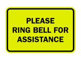 Signs ByLITA Classic Framed Please Ring Bell For Assistance Sign