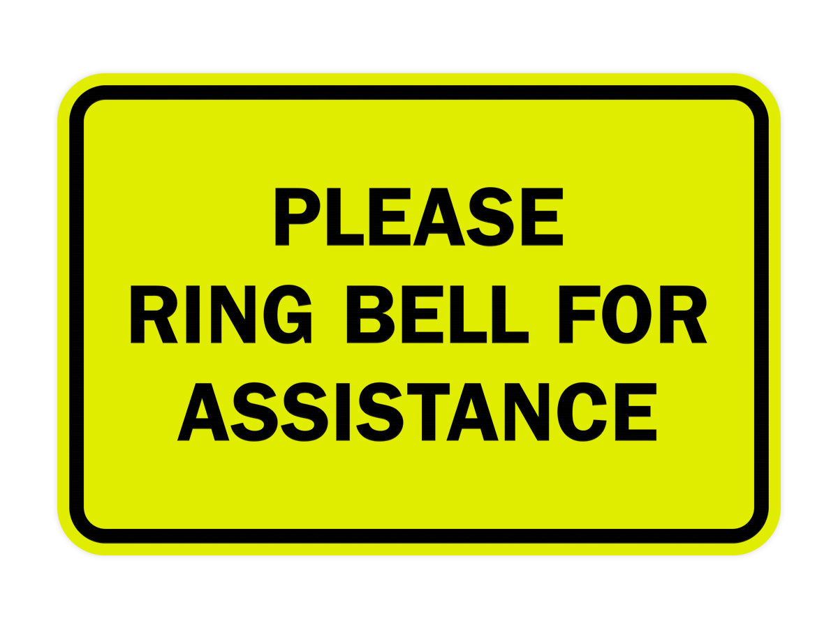 Signs ByLITA Classic Framed Please Ring Bell For Assistance Sign