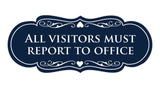 Signs ByLITA Designer All Visitors Must Report to Office Sign