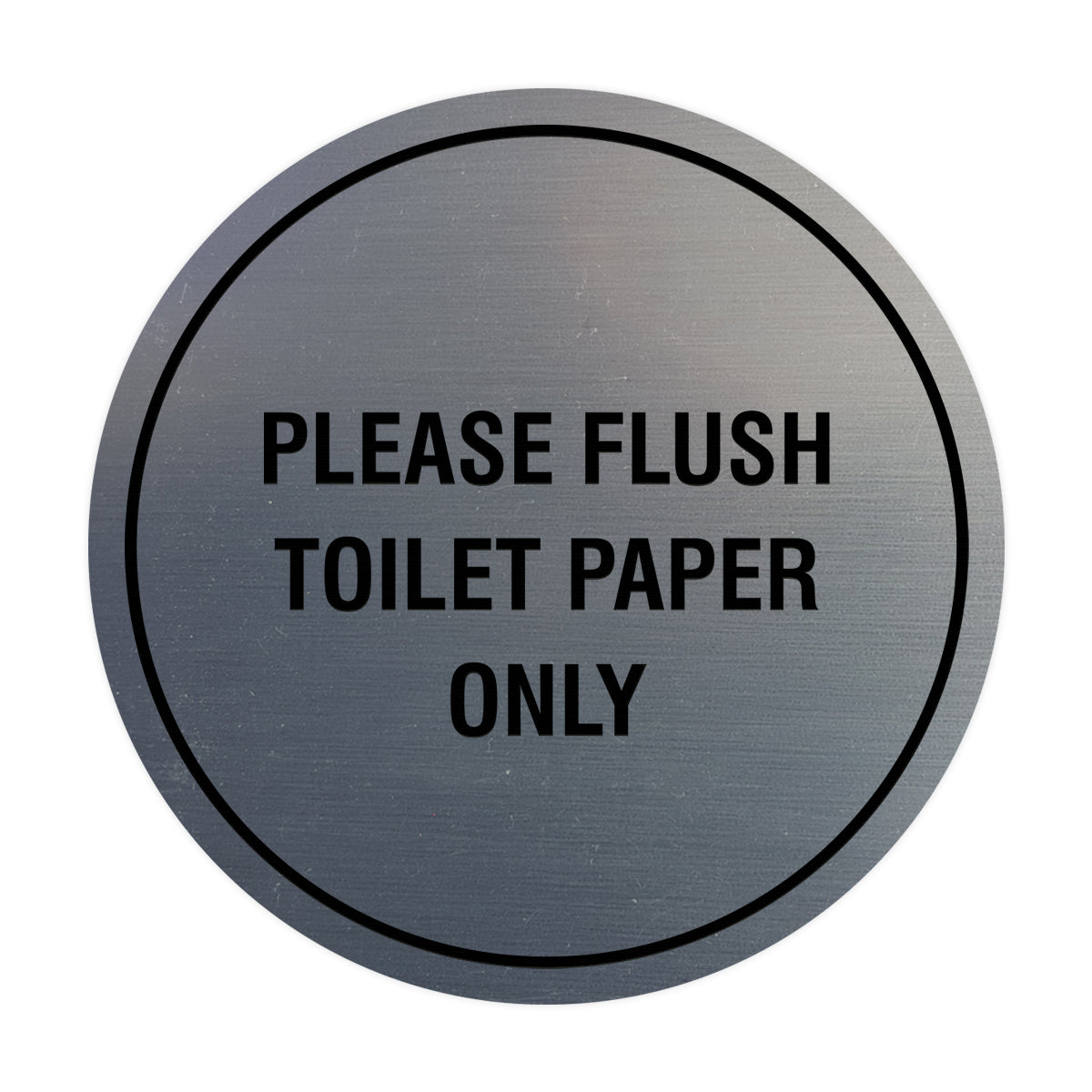 Circle Please Flush Toilet Paper Only Wall or Door Sign