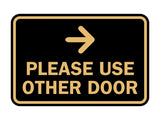 Signs ByLITA Classic Framed Please Use Other Door Right Arrow Sign