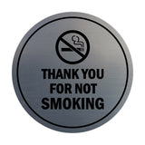 Signs ByLITA Circle Thank you for not smoking Sign with Adhesive Tape, Mounts On Any Surface, Weather Resistant, Indoor/Outdoor Use