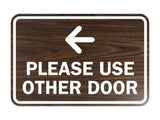 Signs ByLITA Classic Framed Please Use Other Door Left Arrow Sign