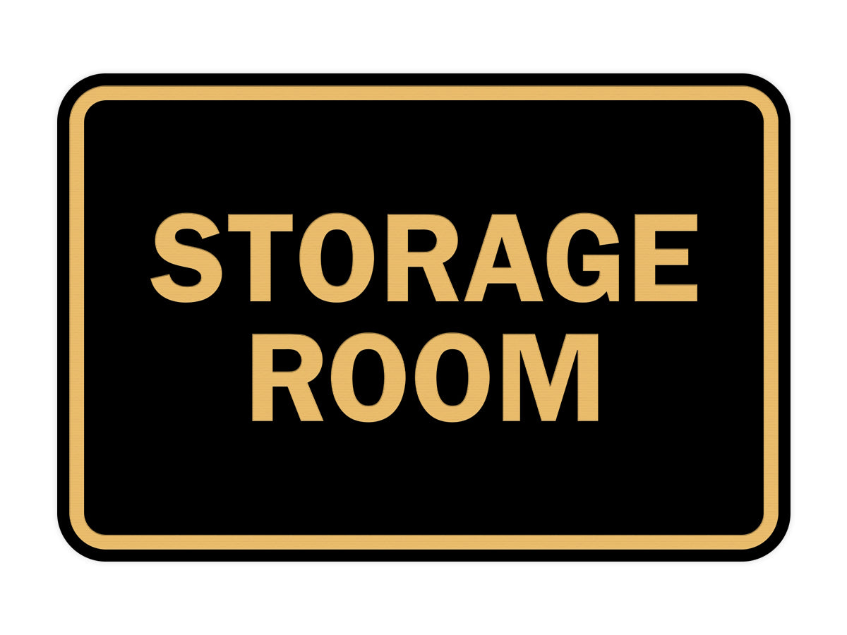 Black / Gold Signs ByLITA Classic Framed Storage Room Sign