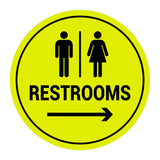 Signs ByLITA Circle Restrooms Right Arrow Sign