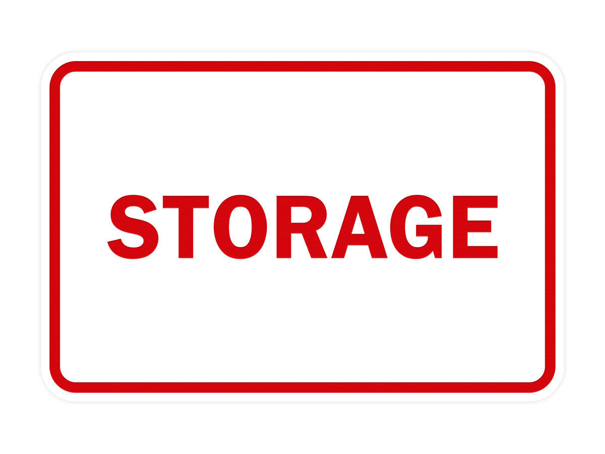 White / Red Signs ByLITA Classic Framed Storage Sign