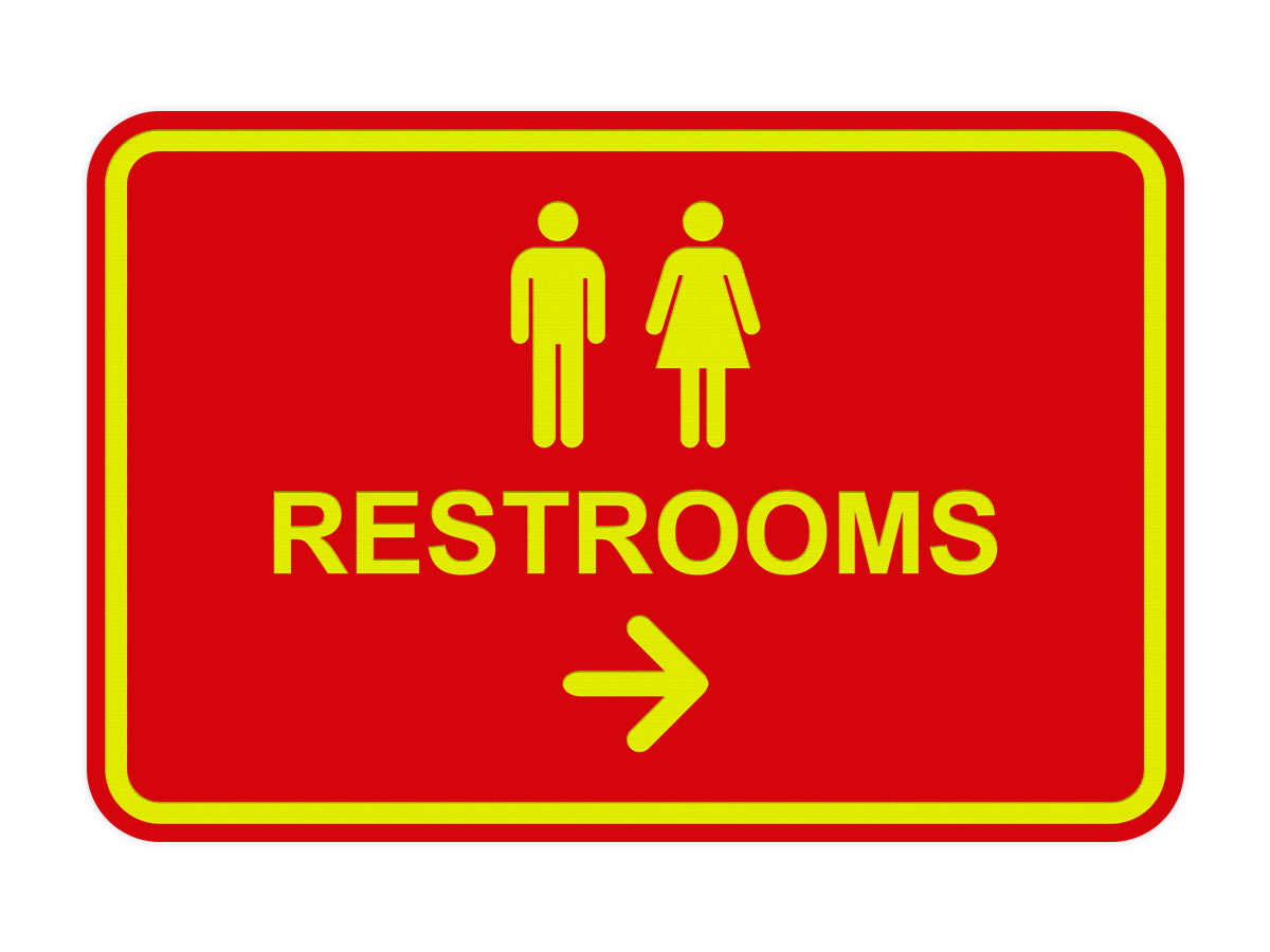 Signs ByLITA Classic Framed Restrooms Right Arrow Sign