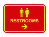 Signs ByLITA Classic Framed Restrooms Right Arrow Sign
