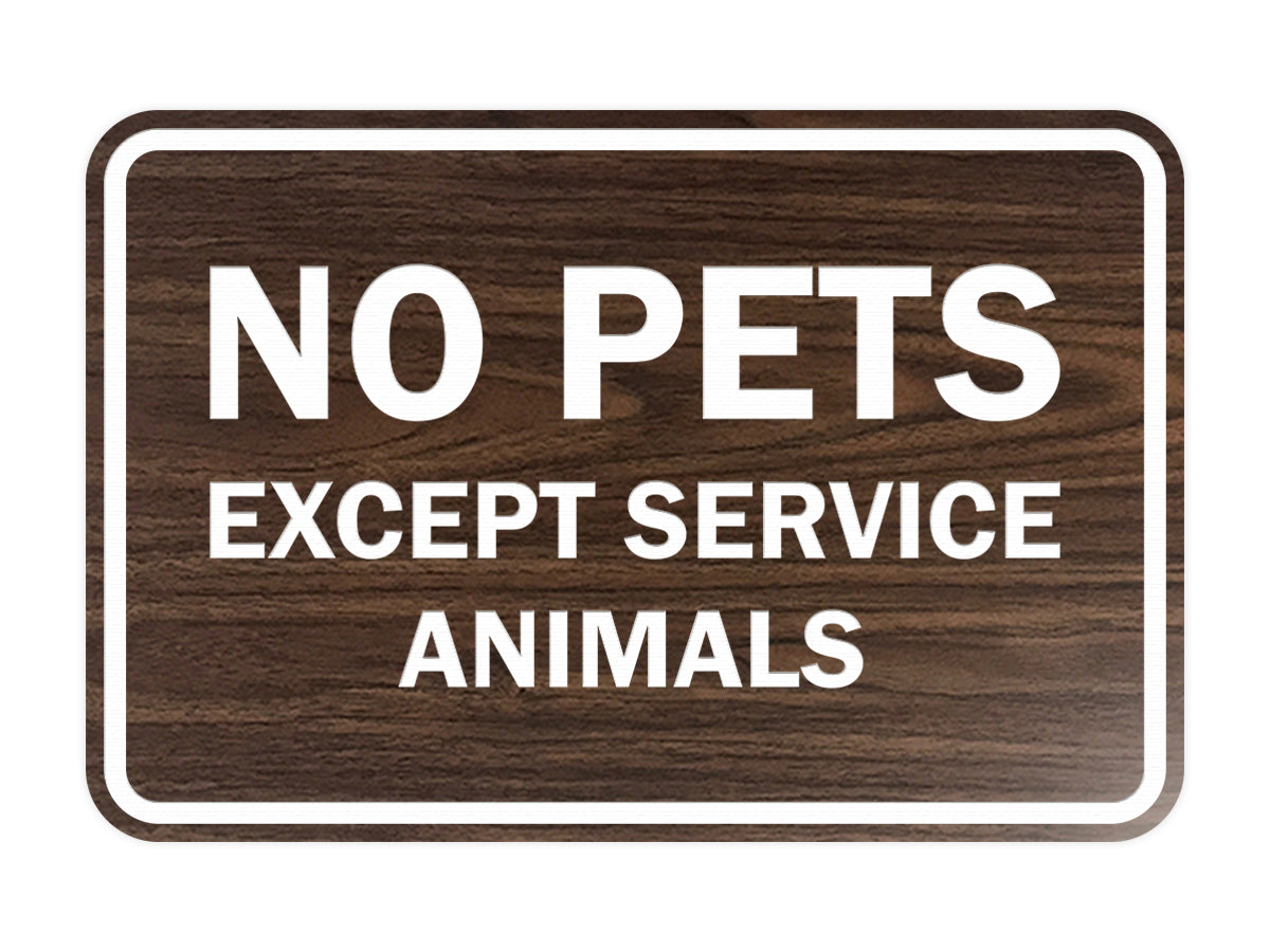 Signs ByLITA Classic Framed No Pets Except Service Animals Sign
