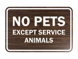 Signs ByLITA Classic Framed No Pets Except Service Animals Sign