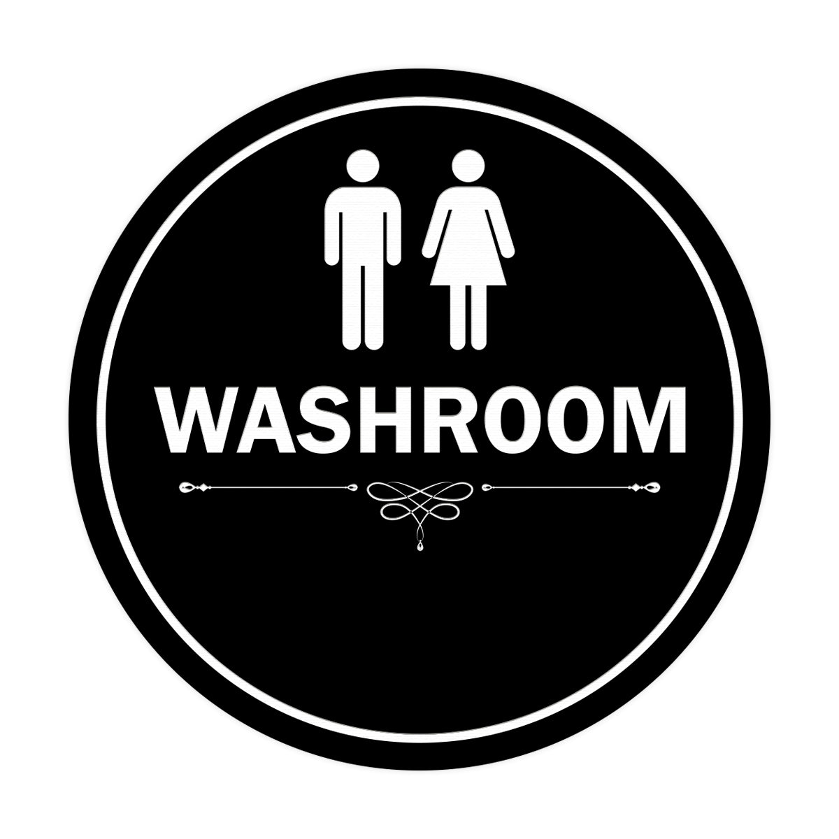 Signs ByLITA Circle Washroom Sign