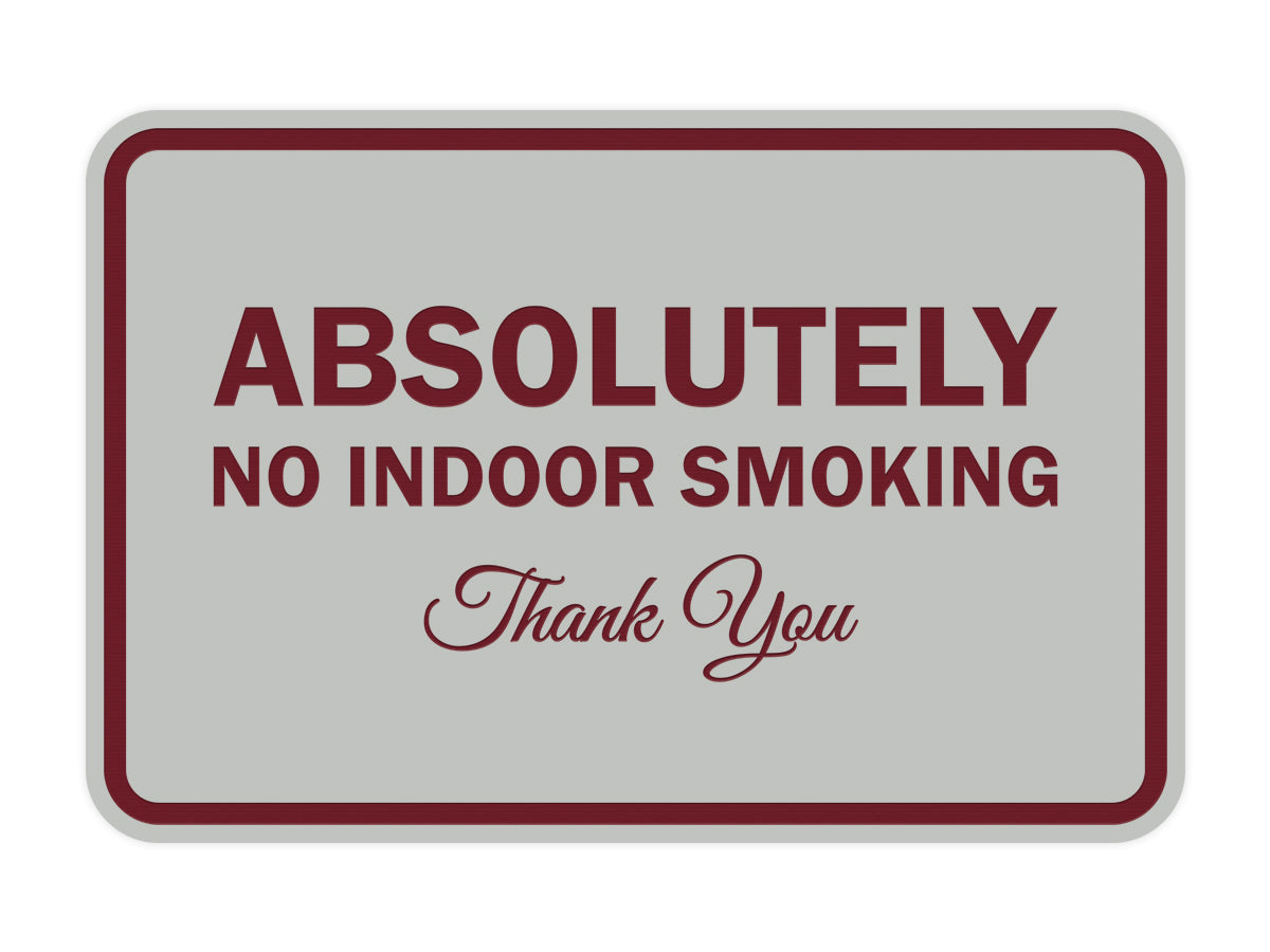 Signs ByLITA Classic Framed Absolutely No Indoor Smoking Thank You Sign