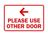 Signs ByLITA Classic Framed Please Use Other Door Left Arrow Sign
