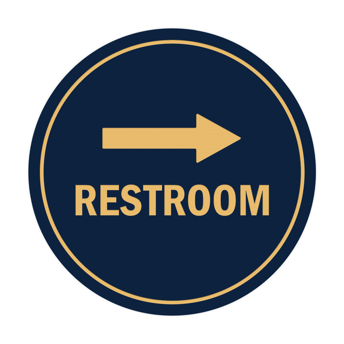 Signs ByLITA Circle Restroom Right Arrow Sign
