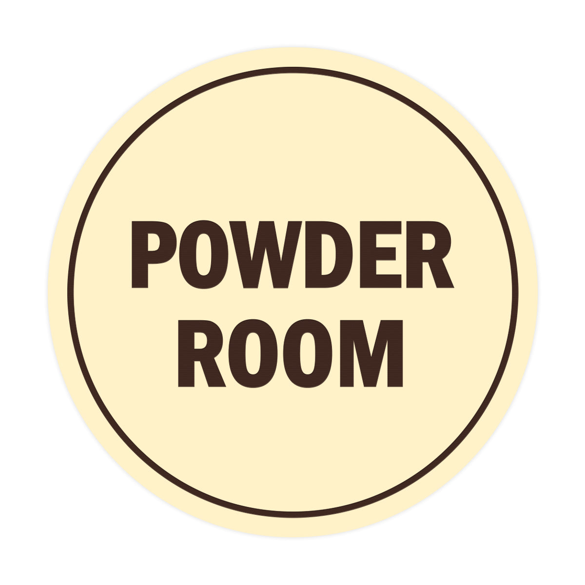 Signs ByLITA Circle Powder Room Sign