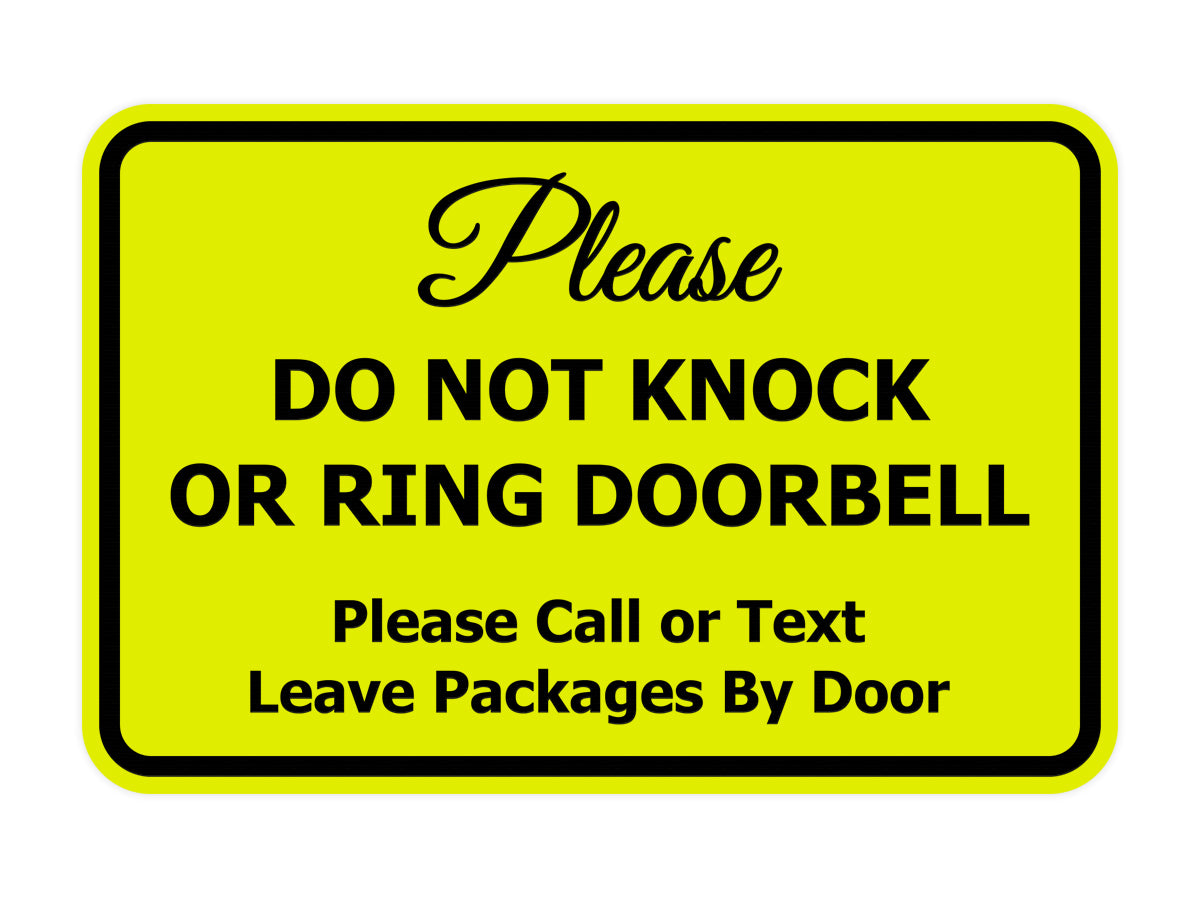 Signs ByLITA Classic Framed DO NOT KNOCK OR RING DOORBELL