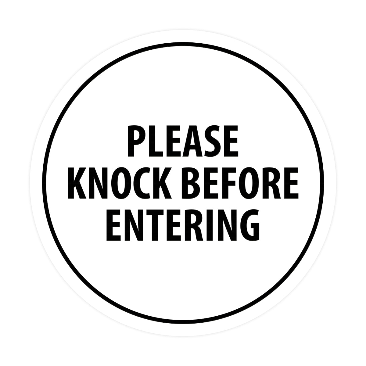 Signs ByLITA Circle Please Knock Before Entering Sign